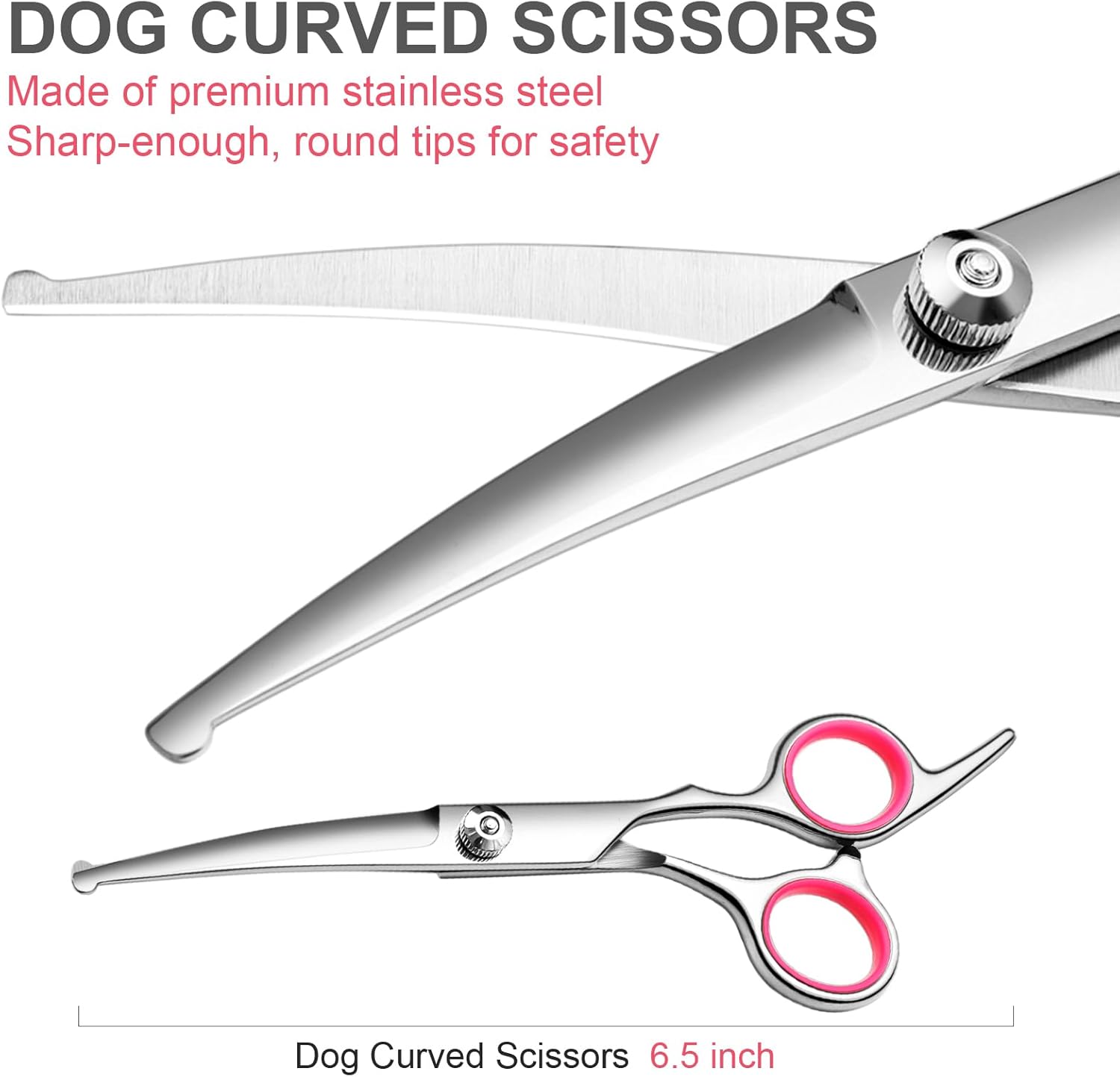 Professional Dog Grooming Scissors Set – Stainless Steel Shears with Round Tips & Comb for Dogs & Cats - Image 3