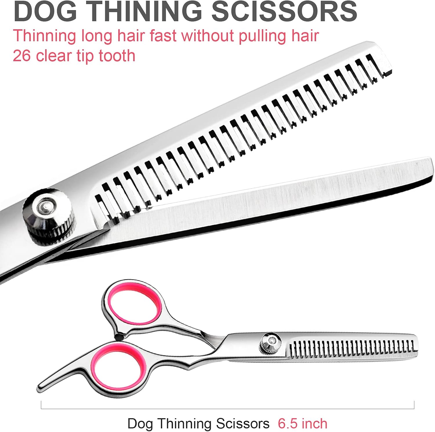 Professional Dog Grooming Scissors Set – Stainless Steel Shears with Round Tips & Comb for Dogs & Cats - Image 4